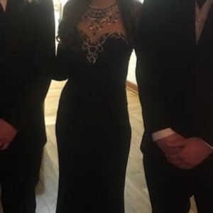Prom dress, only worn once. Navy blue with diamond